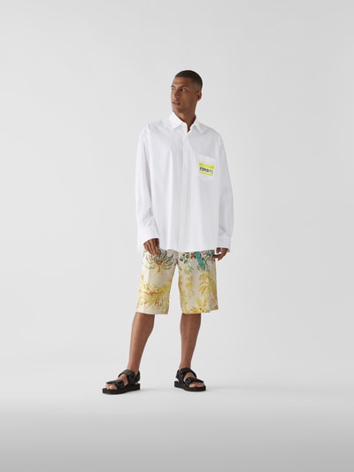 VETEMENTS Oversized Freizeithemd mit Label-Prints Weiss 1