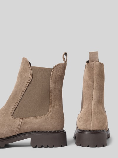 Tamaris Buty chelsea z mieszanki skóry Szarobrązowy 2