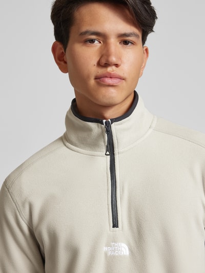 The North Face Fleecepullover met schipperskraag, model 'GLACIER' Lichtgrijs - 3