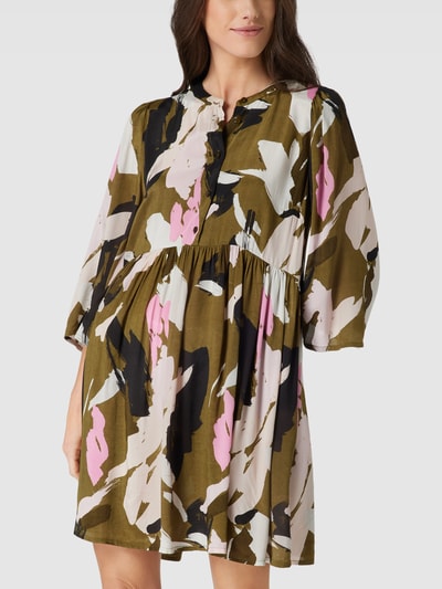 Kaffe Minikleid mit Allover-Muster Modell 'Rosa' Khaki 4
