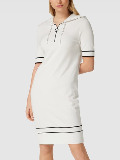 Marc Cain Knielange jurk met contraststrepen Offwhite - 4