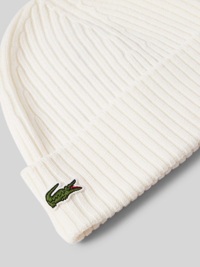 Lacoste Czapka beanie z czystej wełny Złamany biały 2