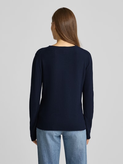 Tom Tailor Regular Fit Strickpullover aus Baumwoll-Viskose-Mix Dunkelblau 5