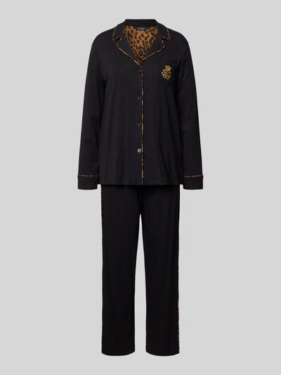 Lauren Ralph Lauren Regular fit pyjama met borstzak Zwart - 1