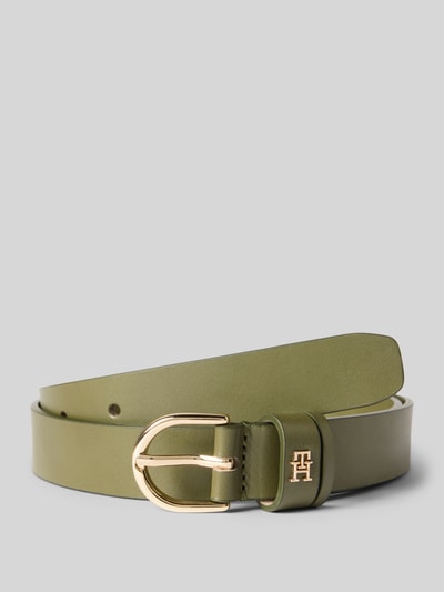 Tommy Hilfiger Pasek skórzany z monogramem z logo Khaki 1