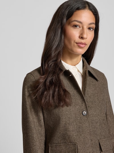 Stefanel Regular Fit Blazer mit aufgesetzten Taschen Dunkelbraun 3