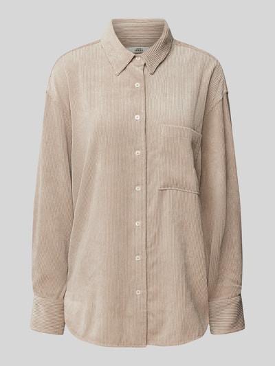 0039 Italy Lange blouse met platte kraag, model 'BETTY' Taupe - 2