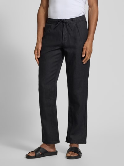 Knowledge Cotton Apparel Loose Fit Hose mit Tunnelzug Black 4