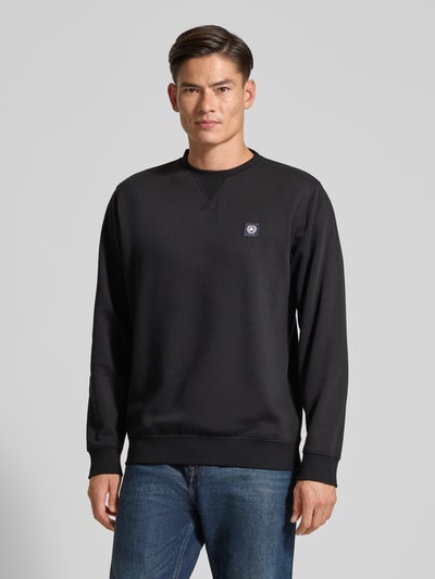 Lerros Sweatshirt met labelpatch Zwart - 4