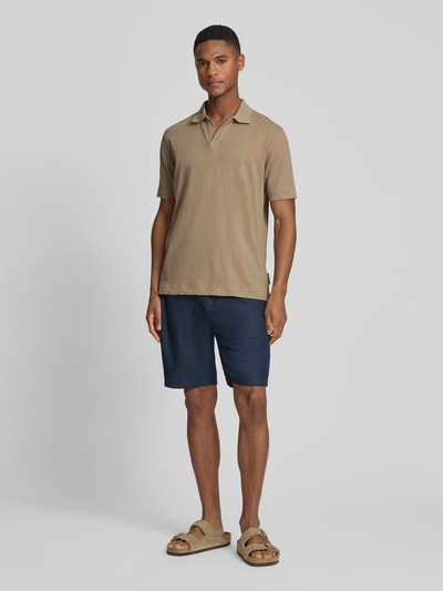 Marc O'Polo Regular Fit Poloshirt aus Baumwoll-Leinen-Mix Beige 1