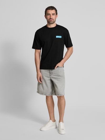 HUGO T-Shirt mit Label-Print Modell 'Duwood' Black 1