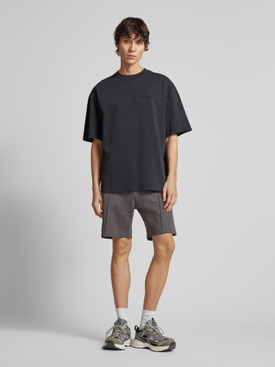 Only & Sons Regular Fit Sweatshorts mit fixierten Bügelfalten Dunkelgrau 1