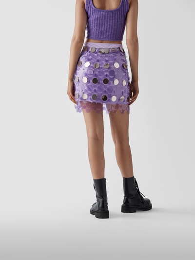 Paco Rabanne Minirock mit Paillettenbesatz Lila 5