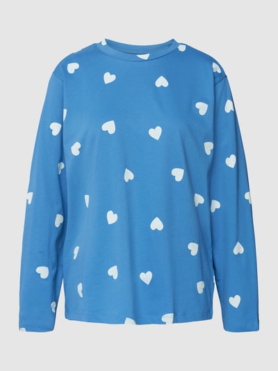 Jake*s Casual Pyjama-Oberteil mit Allover-Motiv-Print Blau 2