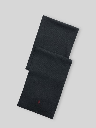 Polo Ralph Lauren Schal aus reiner Wolle mit Logo-Stitching Anthrazit 1