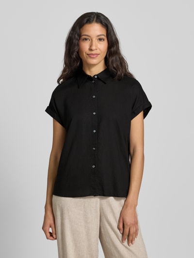 Tom Tailor Loose Fit Blusentop Leinen-Viskose-Mix Black 4