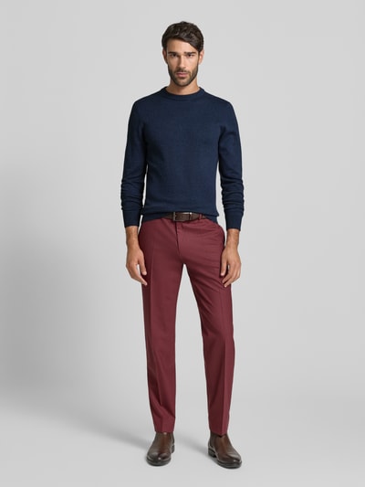 MCNEAL Gebreide pullover van een mix van katoen en kasjmier met ronde hals Marineblauw gemêleerd - 1