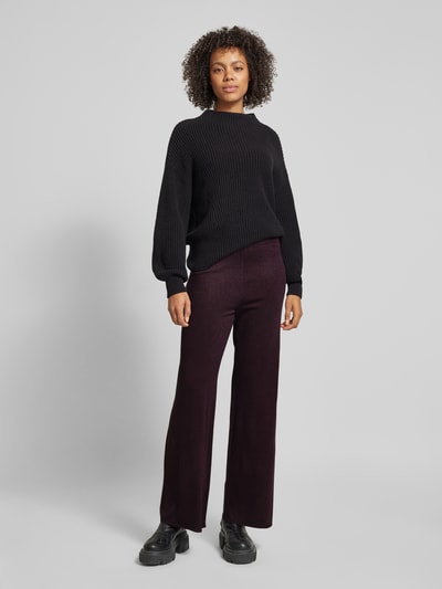 Vero Moda Wide leg gebreide broek met elastische band, model 'NALINA' Grafiet - 1