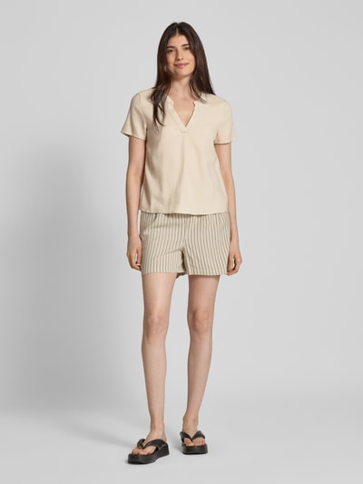 Vero Moda Tunika o kroju regular fit z mieszanki wiskozy i lnu model ‘MYMILO’ Piaskowy 1