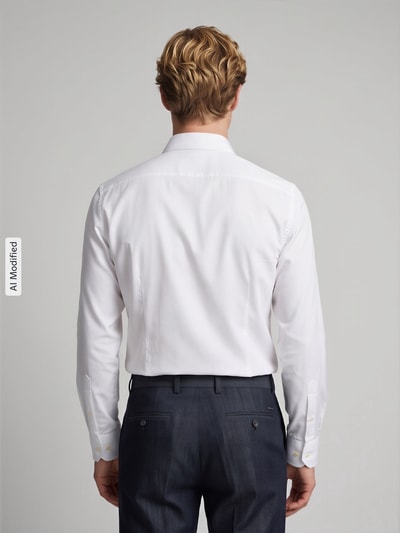 Jake*s Super Slim Fit Businesshemd aus reiner Baumwolle in Prämiumqualität Weiss 5