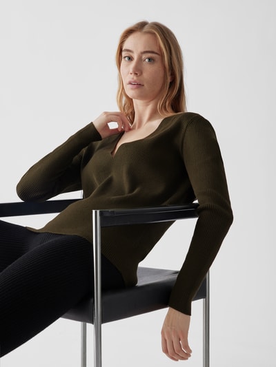 Designers Remix Pullover in Ripp-Optik Dunkelgrün 6