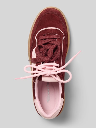 Tamaris Sneakersy niskie ze skóry welurowej w streetwearowym stylu Mocnoróżowy 3