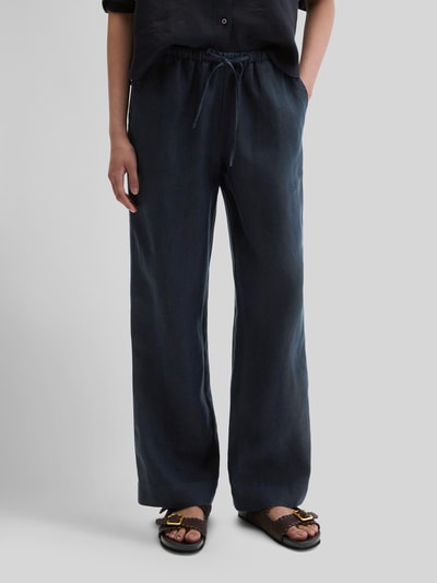 Marc O'Polo Straight Fit Leinenhose aus reinem Leinen Marine 4