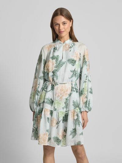 Luisa Cerano Knielange jurk met opstaande kraag Mintgroen - 4