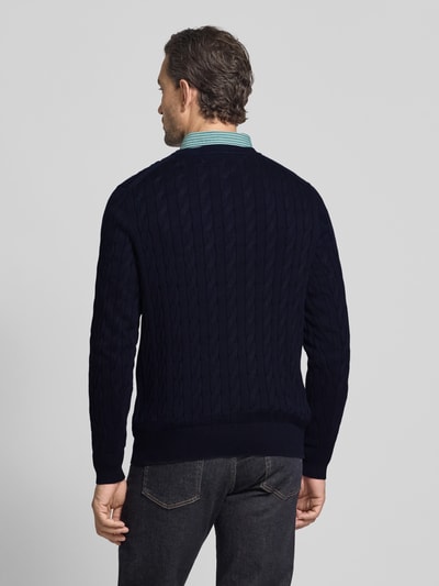 Tommy Hilfiger Regular fit gebreide pullover van zuiver katoen Marineblauw - 5