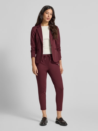 ICHI Żakiet o kroju slim fit z lamowanymi kieszeniami model ‘KATE’ Bordowy 1