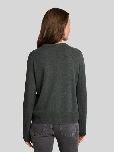 Tom Tailor Pullover aus Kaschmir mit Rippabschlüssen Dunkelgruen 5
