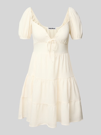 Review Minikleid im Stufen-Look Offwhite 2