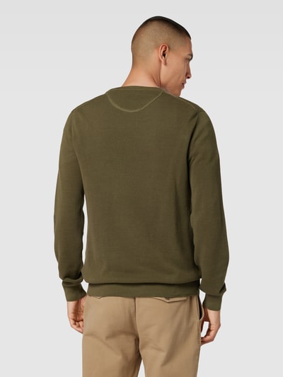 Gant Pullover mit Label-Stitching Modell 'PIQUE' Oliv 5