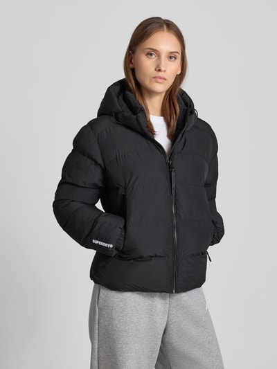 Superdry Kurtka w pikowanym wyglądzie, krój regular fit Czarny 4
