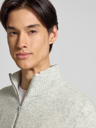 MCNEAL Strickpullover aus Lammwolle Mittelgrau Melange 3