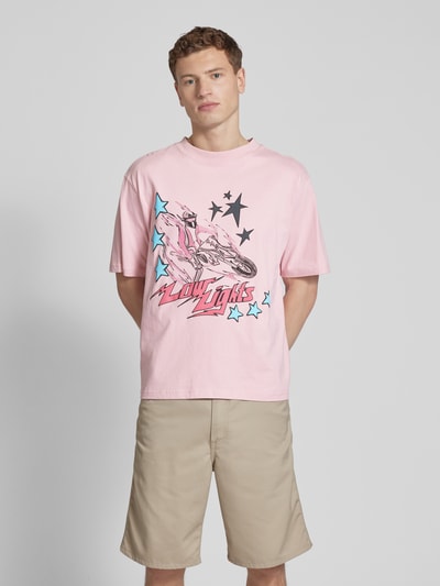 Low Lights Studios T-Shirt mit Label-Print Modell 'Startail' Pink 4