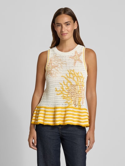 Marc Cain Stricktop mit Rundhalsausschnitt Offwhite 4