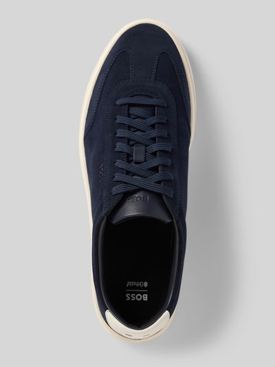 BOSS Low Top Sneakers aus Veloursleder Marine 3