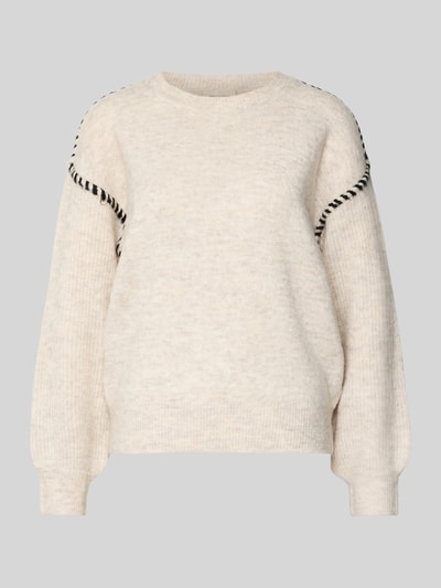 FREE/QUENT Strickpullover mit Rundhalsausschnitt Modell 'Kinlock' Beige 2