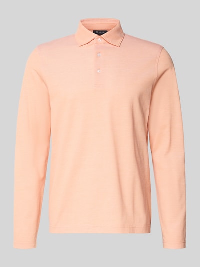 Productfoto, Regular Fit Poloshirt met knoopsluiting van MAERZ Muenchen, puur katoen, lichtroze, lange mouwen, polokraag.