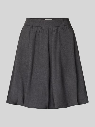 Copenhagen Muse Minirock in Ballonform mit gelegten Falten Dunkelgrau Melange 2