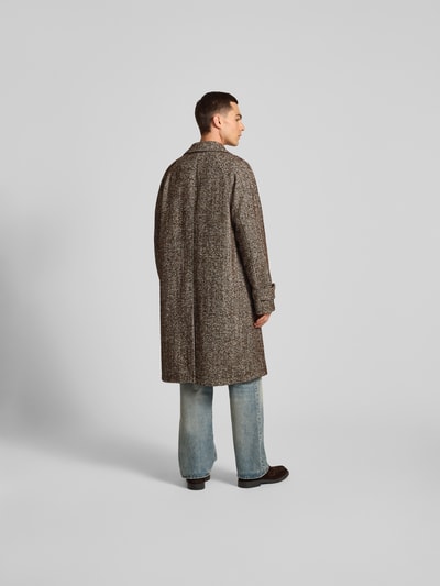 Officine Générale Regular Fit Mantel mit Schurwoll-Anteil Hellbraun 5