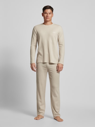 BOSS Regular Fit Sweatpants mit Strukturmuster Sand 1