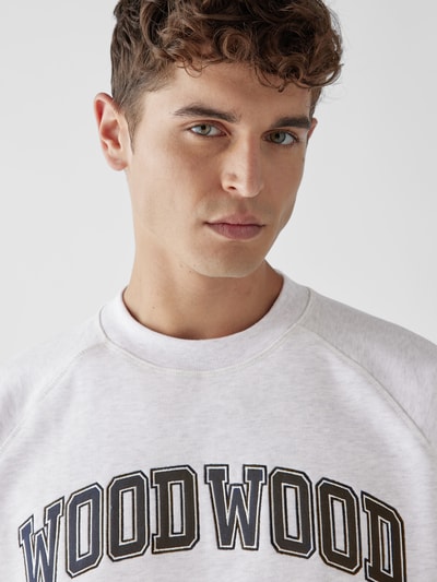 WOOD WOOD Sweatshirt mit Label-Stitching Offwhite 3