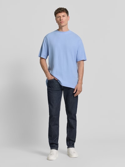 ARMEDANGELS Relaxed Fit T-Shirt aus reiner Bio-Baumwolle Modell 'MAARKOS WAFFLE' Hellblau 1