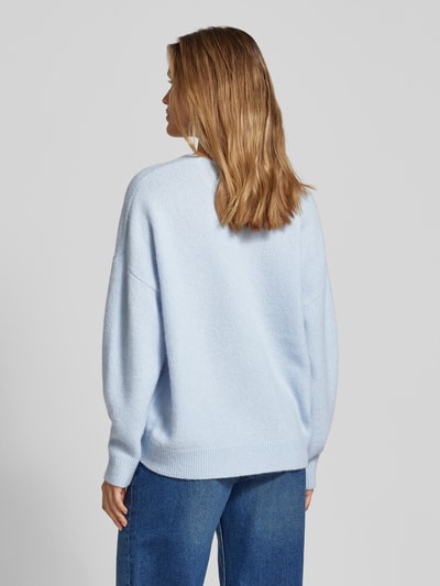 BOSS Orange Strickpullover mit V-Ausschnitt Modell 'Fondella' Hellblau 5