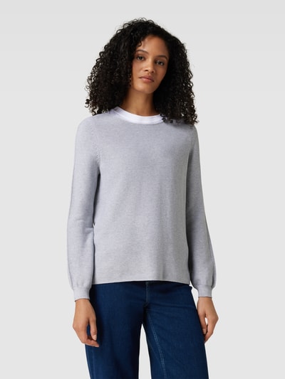 Christian Berg Woman Gebreide pullover met boothals Lichtgrijs gemêleerd - 4