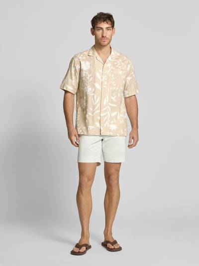 MCNEAL Tailored Fit Leinenhemd mit 1/2-Arm Ecru 1