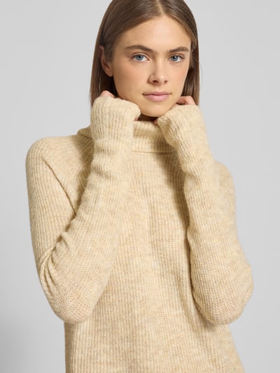 Pieces Golf o luźnym kroju z raglanowymi rękawami model ‘ELLEN’ Beżowy 3