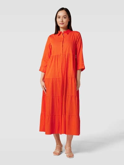 Milano Italy Hemdblusenkleid im Stufen-Look Orange 4